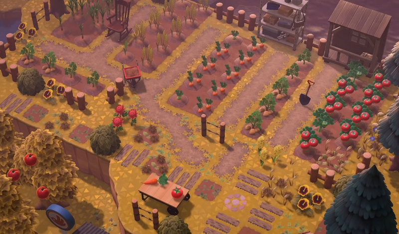 Animal Crossing New Horizons farm overhead view